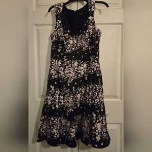 White House Black Market Black and Purple Dress